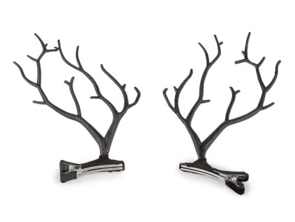 Párty sponky do vlasů parohy (Balení 1 pár, Varianta černá)