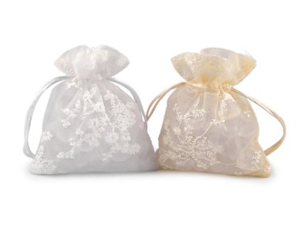 Dárkový pytlík vyšívaný 10x13 cm (Balení 10 ks, Varianta 1 bílá)