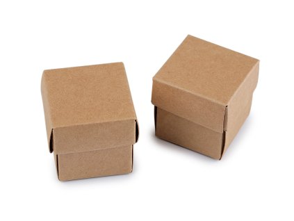 Krabička na šperky 4x4 cm (Balení 2 ks, Varianta hnědá přírodní)