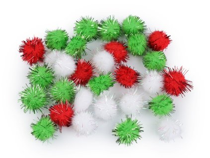 Bambulky s lurexem Ø15 mm (Balení 1 sáček, Varianta 1 bílá)