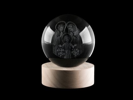 LED svítící skleněná koule Ø8 cm (Balení 1 ks, Varianta 1 transparent svatí)