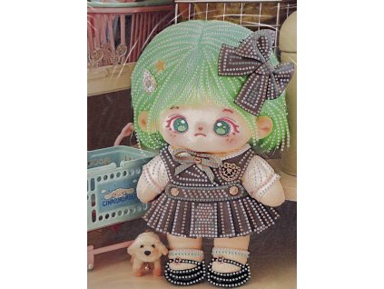 34374 2 diamantovy obrazek na platne 23 x 30 cm hadrova zamracena panenka