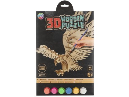 30492 drevene 3d puzzle 49 dilku 6 ks akrylovych barev orel