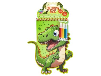 30501 knizka omalovanek samolepky fixy dinosauri
