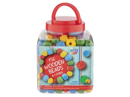 31866 drevene koralky zakladni barvy 400g