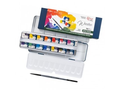 Sada akvarelových barev Rosa 14ks se štětcem – Spectrum (Barva Spectrum)