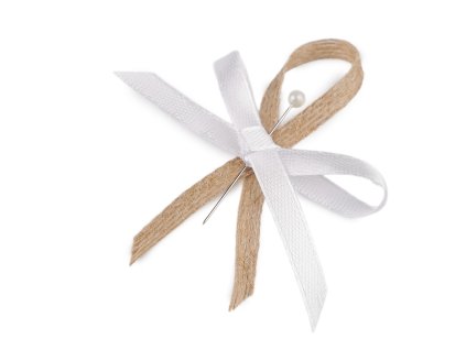 Svatební jutová mašlička / vonička (Balení 10 ks, Varianta režná přírodní bílá)