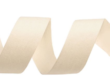 Bavlněná stuha / plátnovka šíře 25 mm (Balení 1 m, Varianta 1 bílá)