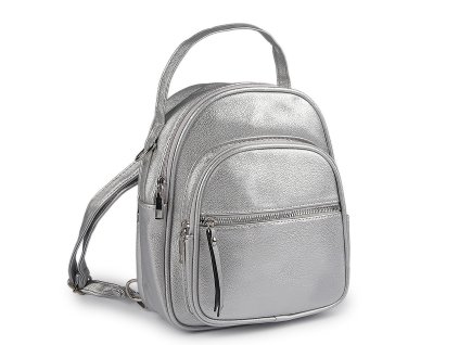 Dámský batoh / kabelka 2v1 21x24 cm (Balení 1 ks, Varianta 1 stříbrná)