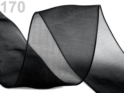 Monofilová stuha šíře 40mm - černá (20m)