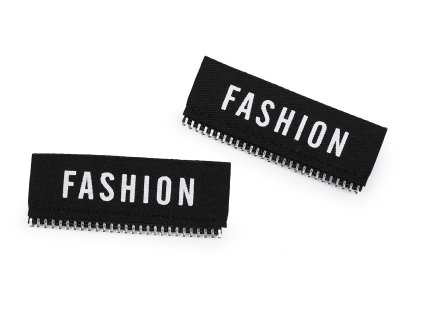 Nášivka / štítek zdobená zipem (Balení 10 ks, Varianta 1 bílá)