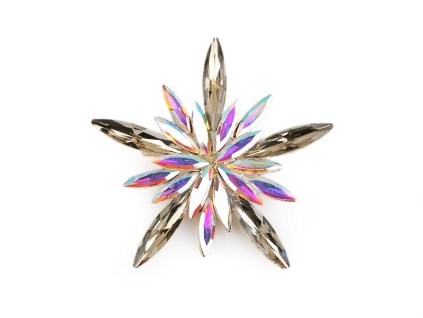 Brož s broušenými kamínky vločka (Balení 1 ks, Varianta 1 crystal AB)