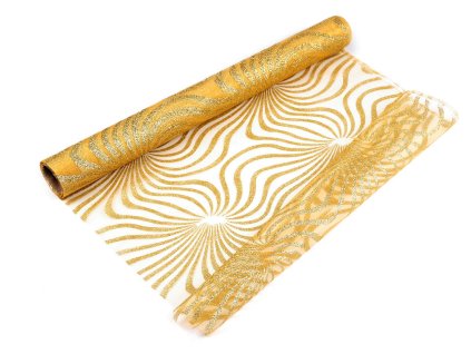 Organza s glitry šíře 48 cm (Balení 4.5 m, Varianta 1 stříbrná)