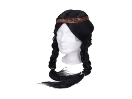 Paruka černá s copánky W003134