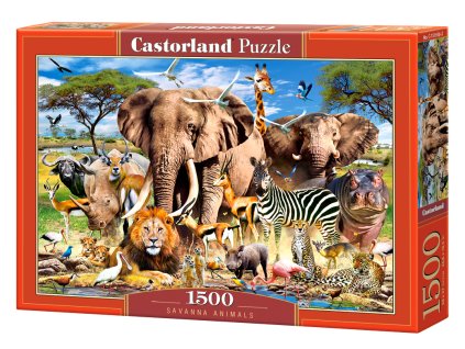 23490 puzzle castorland 1500 dilku zvirata v savane