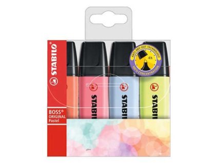 Sada zvýrazňovačů Stabilo Boss Original – 4ks Pastel (Barva ks Pastel)