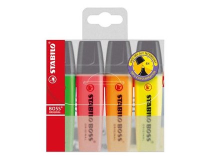 Sada zvýrazňovačů Stabilo Boss Original – 4ks Standard (Barva ks Standard)