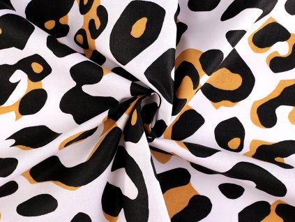 Bavlněná látka / plátno gepard (Balení 1 m, Varianta bílá)