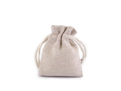 Dárkový pytlík 6x8 cm lněný (Balení 1 ks, Varianta 1 režná světlá)
