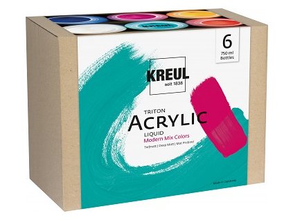 Sada akrylových barev Kreul Triton 6x750ml – Modern Mix (Barva Modern Mix)