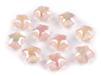 Plastové korálky s AB efektem hvězda Ø18 mm (Balení 10 ks, Varianta 1 bílá)