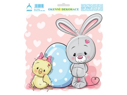 Dekorace okenní Zajíček s kuřátkem / 5716