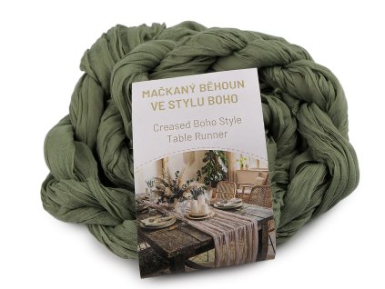 Mačkaný běhoun ve stylu boho pro svatby a oslavy 0,5x3 m (Balení 1 ks, Varianta 1 krémová světlá)