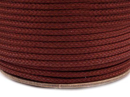 Oděvní šňůra PES Ø4 mm - bordo