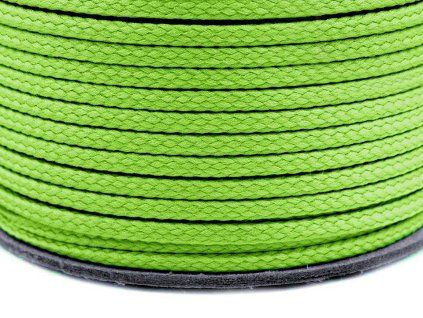 Oděvní šňůra PES Ø4 mm - neon zelená