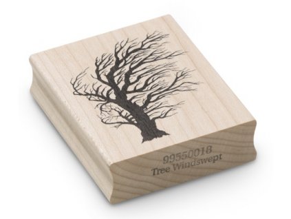 Enkaustické razítko - strom ve větru (65x50 mm)