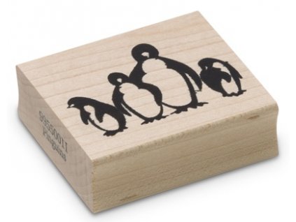 Enkaustické razítko - tučňáci (48x36 mm)