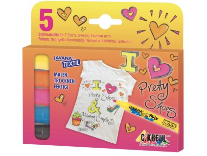 Fix na světlý textil Javana, hrot 2-4 mm - sada 5 ks "Fashion girl"
