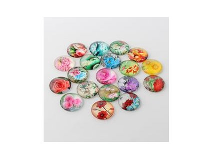 Kabošon sklo 10x4mm (10ks) - flower