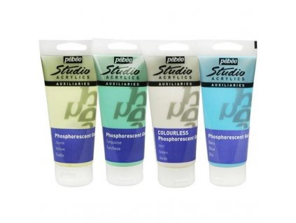 Akrylová barva Pébeo Studio Acrylics - fosforeskující (100 ml) - 4 odst.