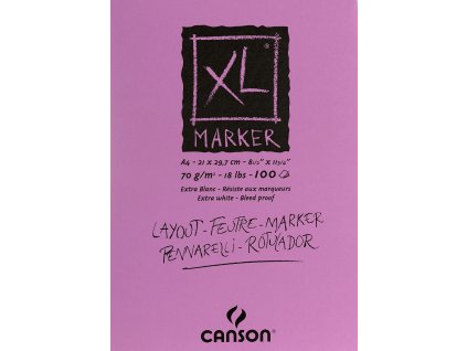XL Marker skicák - lepený A4, A3 (70 g/m2, 100 archů)