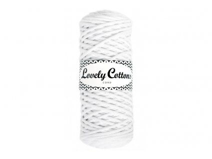 Lovely Cotton ŠŇŮRY - 3mm (100m) - WHITE