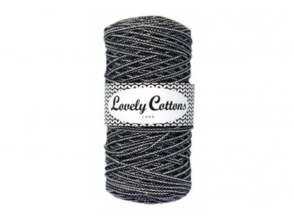 Lovely Cotton ŠŇŮRY - 3mm (100m) - BLACK AND WHITE