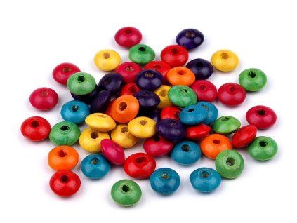 Dřevěné korálky disk O10mm (10g)