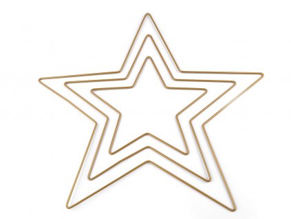 Sada kovových hvězd - zlatá (3ks)