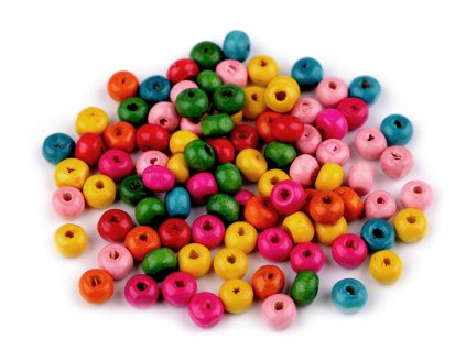 Dřevěné korálky Ø6 mm (Balení 20 g, Varianta mix)