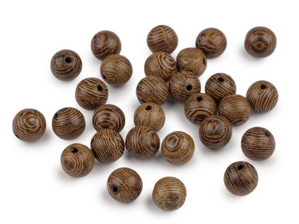 Dřevěné korálky Ø8 mm (Balení 10 g, Varianta 1 přírodní tm.)