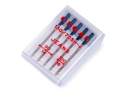 Strojové jehly Jeans 90;100;110 Organ (Balení 1 krab., Varianta 1 (90/14) nikl)