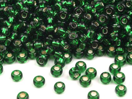 Rokajl Preciosa 8/0 - 3 mm s průtahem (Balení 20 g, Varianta 57060 zelená pastelová)