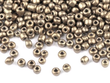 Rokajl 8/0 - 3 mm metalický, neprůhledný (Balení 50 g, Varianta QK36 stříbrná střední)