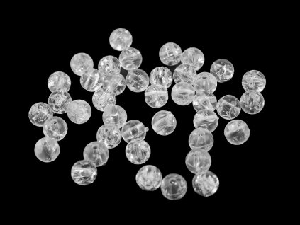 Plastové korálky kraklované Ø8 mm (Balení 30 g, Varianta 1 (3) červená jahoda)