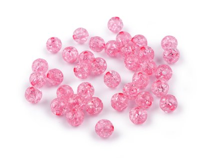 Plastové korálky kraklované Ø8 mm (Balení 30 g, Varianta 1 (3) červená jahoda)