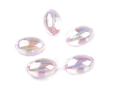 Plastové korálky olivy 13x20 mm (Balení 10 g, Varianta 2 růžová nejsv.)