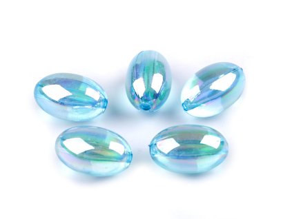 Plastové korálky olivy 13x20 mm (Balení 10 g, Varianta 2 růžová nejsv.)