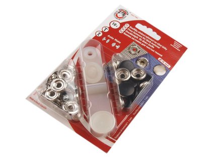 Knoflíky stiskací s kroužkem Ø15 mm na silné látky, barevný lak (Balení 1 karta, Varianta 2 1959 černá)