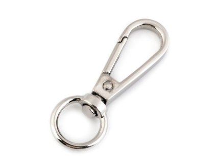 Kovová karabina otočná, průvlek 12 mm (Balení 1 ks, Varianta 1 nikl)